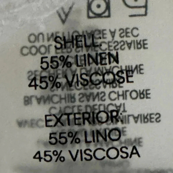 NWT CALVIN KLEIN White Linen Blend Button Front Midi Shirt Dress Coastal Chic - Picture 13 of 14